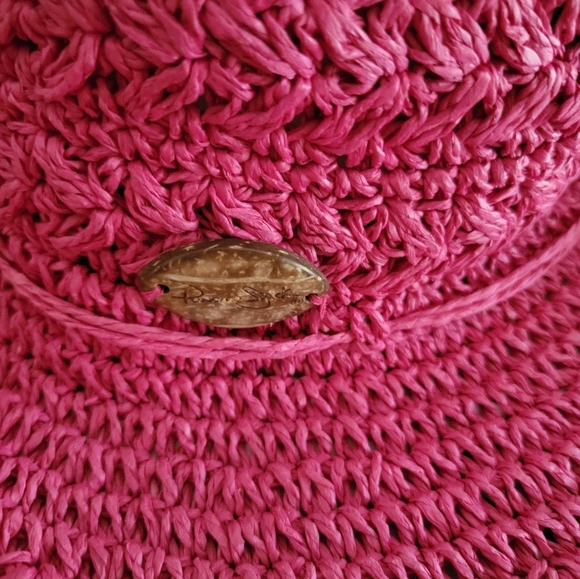 Panama Jack Woman’s Pink Floppy Straw Sun Hat Toyo Straw with bow tie, NEW - Picture 7 of 13